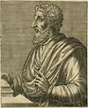 Marcus Terentius Varro, Universalgelehrter der römischen Antike, mögliches Porträt, gedruckt 1584 - Ausschnitt eines Foto: Wikimedia Commons - Gemeinfrei