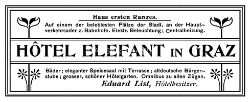 Werbezettel für das Hotel Elefant Werbezettel für das Hotel Elefant