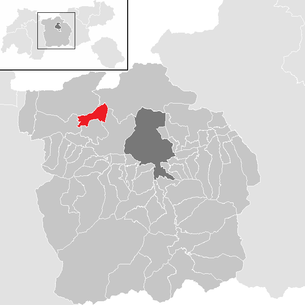 Lage der Gemeinde Seefeld in Tirol im Bezirk Innsbruck-Land (anklickbare Karte)