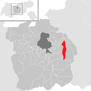 Lage der Gemeinde Volders im Bezirk Innsbruck-Land (anklickbare Karte)