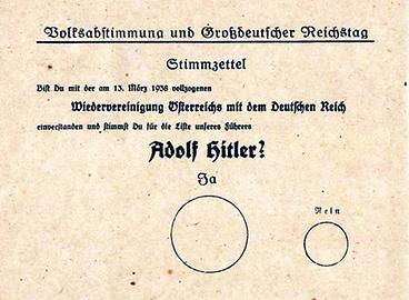 Stimmzettel 1938 Stimmzettel 1938