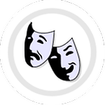 Symbole des Theaters: Tragödie - Komödie Symbole des Theaters: Tragödie - Komödie