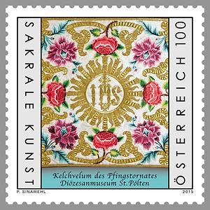 Briefmarke, Kelchvelum, Diözesanmuseum St. Pölten Briefmarke, Kelchvelum, Diözesanmuseum St. Pölten