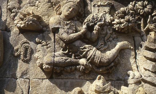 Apsaras, angels floating in the air Apsaras, angels floating in the air