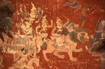 Depiction of Ramayana as wall painting Depiction of Ramayana as wall painting