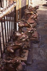 The inner sanctuary is protected spiritually by bronze lions The inner sanctuary is protected spiritually by bronze lions