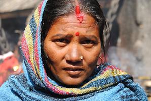 Red sign on the forehead Red sign on the forehead