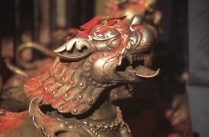 The inner sanctuary is protected spiritually by bronze lions The inner sanctuary is protected spiritually by bronze lions