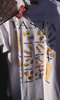 Italian pasta on a T-shirt Italian pasta on a T-shirt