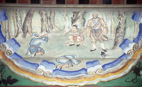 Prisoner with wooden neck brace, the Kang Prisoner with wooden neck brace, the Kang