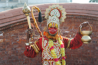 Figure of the monkey god Hanuman in Vishnu cult concerning the heros Rama Figure of the monkey god Hanuman in Vishnu cult concerning the heros Rama