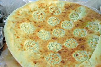 Decorated flatbread Decorated flatbread