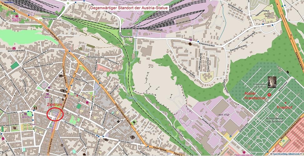 Standort der Austria-Statue Standort der Austria-Statue
