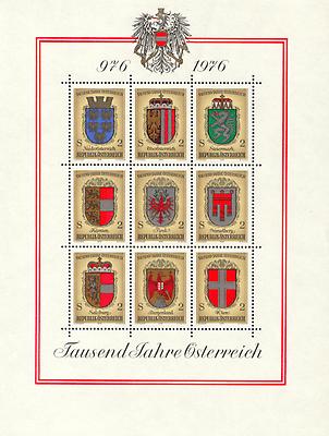 Gedenkblock 1000 Jahre Österreich Gedenkblock 1000 Jahre Österreich