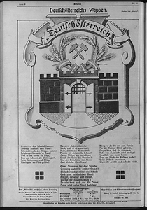 Entwurf Renners im 'Kikeriki' vom 10. November 1918 – Quelle: ÖNB Entwurf Renners im 'Kikeriki' vom 10. November 1918 – Quelle: ÖNB