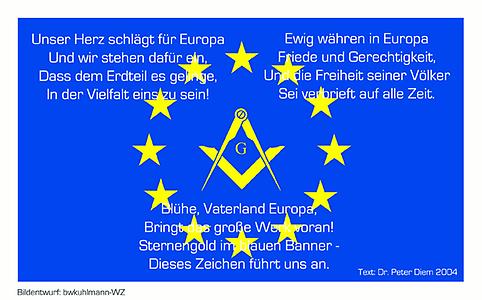 Europahymne mit Freimaurersymbol Europahymne mit Freimaurersymbol