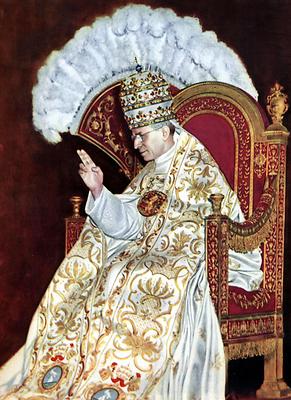 Pius XII. bei der Krönung, Foto: Joachim Specht Aus: Wikicommons unter CC