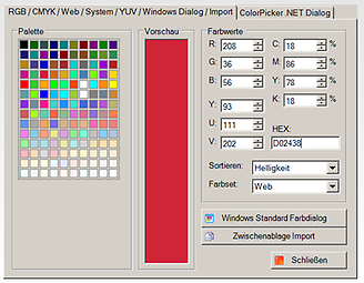 Farbmuster Pantone 032c für die österreichischen Farben (mit Klick vergrößern!) Farbmuster Pantone 032c für die österreichischen Farben (mit Klick vergrößern!)
