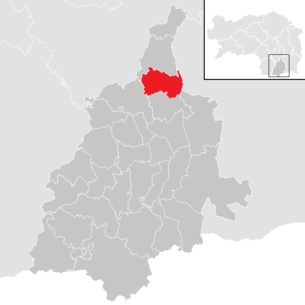 Lage der Gemeinde Allerheiligen bei Wildon im Bezirk Leibnitz (anklickbare Karte)