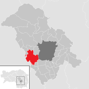 Lage der Gemeinde Hitzendorf (Steiermark) im Bezirk Graz-Umgebung (anklickbare Karte)