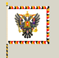 Truppenfahne der „Gemeinsamen Armee“ in weiß und der k.k. Landwehr (Vorderseite)