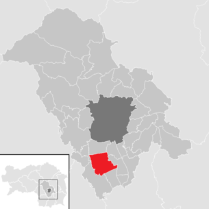 Lage der Gemeinde Premstätten im Bezirk Graz-Umgebung (anklickbare Karte)